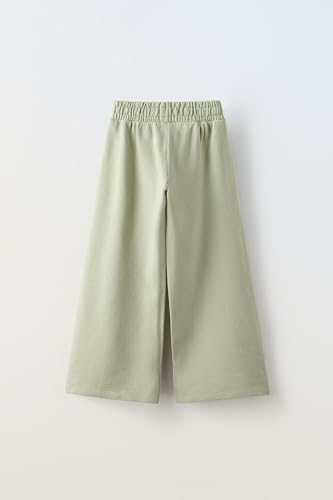 Image of Alan Jones Clothing Girls Mid Rise Solid Cotton Wide Leg Trackpant | French Terry Fabric | Relaxed Fit
