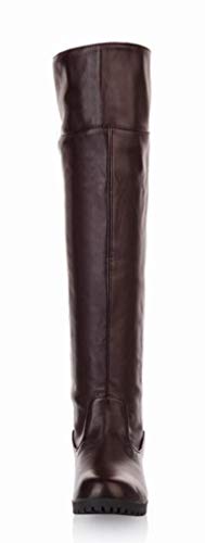 Ace Shock Men's Cosplay Boots Knee High Equestrian Boots Costume Shoes (10.5, Brown) #TOP3