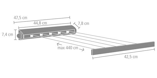 Brabantia 385766 Retractable Indoor Washing Line - Stainless Steel