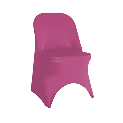 Your Chair Covers - 6 Pack Stretch Spandex Folding Chair Cover Fuchsia #TOP6