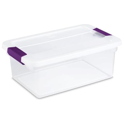Sterilite 12-Pack Plastic Storage Boxes w/ Latching Lids, ClearView Stackable Bins, 15 Qt Cover