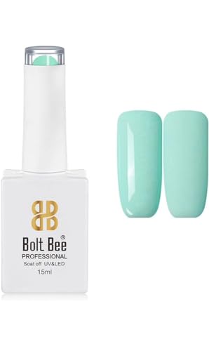 Image of Bolt Bee Pastel Mint Color Gel Nail Polish Soak Off UV Gel DIY at Home 15ML Manicure Salon Nail Art