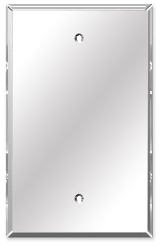 Art Plates - OVERSIZED Mirror Blank Wall Plate - 1 Gang Oversize Acrylic Mirror Light Switch Plate - 5.25" x 3.40" - Jumbo Wall Plate - Electrical Box Blank Cover - Reflective Mirrored Switch Plate