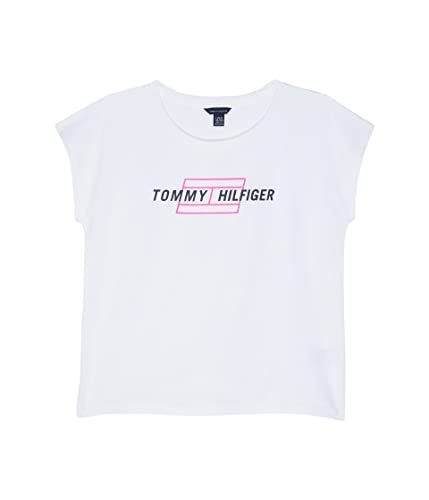 Tommy Hilfiger Girl's Sport Short Sleeve Mesh T-shirt, Crew Neckline, Lightweight & Stretchy