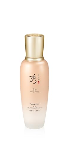 Sooryehan Bon Extra Moisture Emulsion (130ml /4.39 Fl Oz) - Korean Skincare, Luxury Premium High-end Moisture Emulsion Lotion by LG BEAUTY. Lightweight but Nourishing,