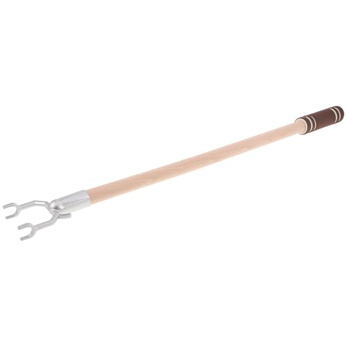 POPETPOP Asta Porta Abiti in Legno di Faggio 058 M Color Argento Lunare Bastone Appendiabiti in Acciaio Resistente alle Intemperie Palo di Supporto per Asciugatura Abiti Interno ed