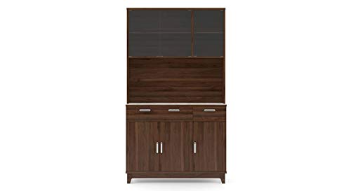 Image of Urban Ladder Alton 6 Door Tall Display Cabinet, Finish - Walnut
