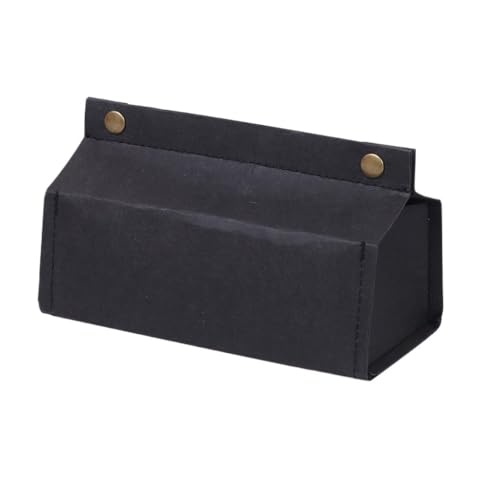 SYGZMY Bolsa de Papel Kraft, Caja de pañuelos, Escritorio, protección del Medio Ambiente for el hogar, Caja de Bombeo Creativa a Prueba de Humedad(Svart)