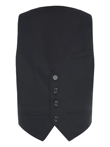 Boy's Formal Suit Vest Solid Dress Waistcoat Vest for Wedding Birthday Party