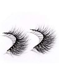 Mink 3D Lashes Natural Lashes Dream Long Cross Handmade Reusable Fase Eyelash For Makeup 1 Pair Package (Natural)