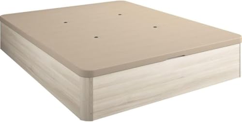 SHIITO | Modelo Aura - Canapé Abatible | Tapa 3D Transpirable y Acabado en Artico | Gran Capacidad de Almacenaje con 4 Válvulas de Aire | 135x190 cm