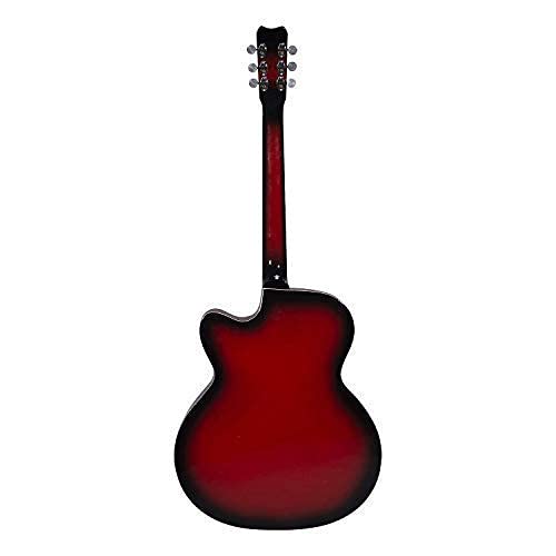 Image of KETOSTICS Givson Venus Special Rose Wood Guitar Combo (RED) Acoustic Guitar With Cover /Bag, Rhythm String Set, Strap And 5 Plectrums