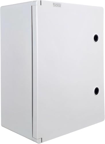 RoadEu Boîtier de distribution IP65 500 x 350 x 195 mm - Boîtier de commutation étanche en plastique avec serrure, rail DIN, presse-étoupes et plaque de...