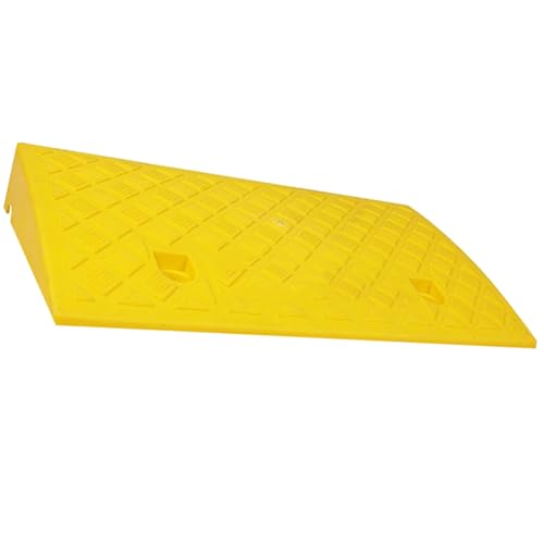 Threshold Ramp, Rampa de Umbral en Plástico para Silla de Ruedas, adecuada para Entradas, Scooters Eléctricos y Escaleras (Amarillo, 50 x 27 x 8 cm) miniatura 1