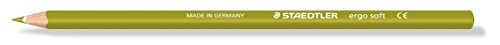 STAEDTLER 157-57 ergo soft Farbstift, ergonomische Dreikantform, rutschfeste Soft-Oberfläche, 12 Stück im Kartonetui, olivgrün