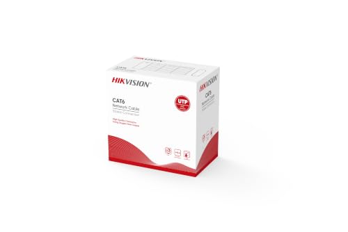 Image of HIKVISION CAT6 Ethernet Cable 305m | 23AWG | SOLID BARE PURE COPPER 99.95% | Diameter : 0.55mm | 250MHz | High Speed Network Cable for CCTV Cameras, Routers, PoE Switches, Offices | DS-1LN6U-G