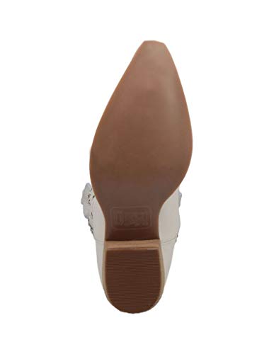 Dingo Womens Music City Snip Toe Casual Boots Mid Calf Mid Heel 2-3" - White - Size 9 B #TOP5
