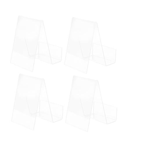 SOPOTUTU 4個アクリルブックラック デスクトップ用本棚 ホルダー 納用ディス