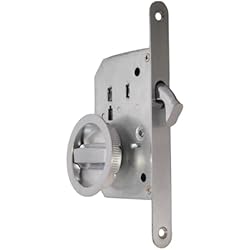 BricoShopping® Juego de manijas para puerta interior de madera con corredera Kit con cerradura de encastre gancho trinquete ciego redondo boquilla de acero (redondo C/cerradura, cromo satinado)