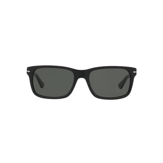Óculos de sol retangulares Persol PO3048S, preto/verde polarizado, 58 mm
