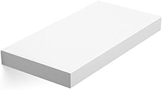 VASAGLE Floating Shelf, Wall Shelf for Books, Photos, Collectibles, Wall-Mounted Office Shelf, 40 x 20 x 3.8 cm, MDF, for Living Room, Kitchen, Hallway, Bedroom, Bathroom, White LWS24WT