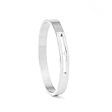 JJDreams Armreif Edelstahl Damen Gravur Armreif Silber 8MM Einfache Stil Armspange Geschenk für Damen