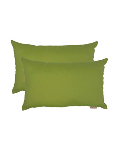 Austin Horn Classics Sunbrella Spectrum Pillow Cover Set, Beautiful Cushion Covers Bed & Living Room, Throw Pillow Cases, Indoor/Outdoor Durable Use Covers (Kiwi, Rectangle, 13