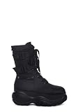 Dolls Kill Mad Hustle Pocket Combat Boots by Poster Grl – Chunky Platform Combat Boots with Zipper Pockets & Buckled Straps - 10