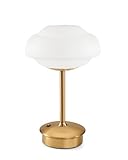 Mini Akku Tischlampe Kabellos mit Wolken-Design, Kleine kabellose Tischleuchte Aufladbar, 3-Stufen Touch Dimmer, Tragbare Messing Nachtischlampe fur Schlafzimmer Esstisch Wohnzimmer Outdoor Balkon