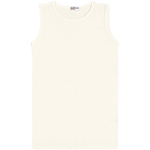 Girls Ribbed Vest Top 100% Cotton Stylish Top Summer Comfortable Fashion Tank Tops T-Shirts Age 2-13 Years