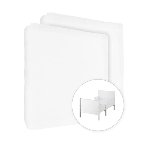 Baby Comfort 2X sábana Bajera Ajustable para Cuna de bebé de 160 x 80 cm, 100% algodón (Blanco)