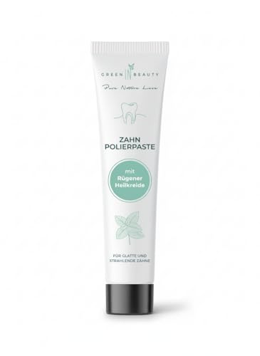 Green IN Beauty Polierpaste Zähne Hydroxylapatit, 75 ml | Zahnpolierpaste mit Rügener Heilkreide, Xylit & Aloe Vera | Zahnpasta Alternative für Zahnaufhellung, Zahnreinigung & gesundes Zahnfleisch