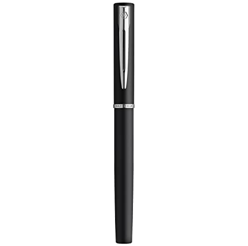 Image of Waterman Graduate Allure Fountain Pen, Black Lacquer, Fine Nib, Blue Ink, Gift Box