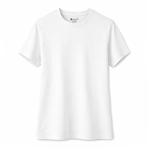 Image of KYDA KIDS Girls White T-Shirt 100% Cotton Antibacterial | Half Sleeve Round Neck | Plain White School Uniform T-Shirt | Soft Breathable Summer Wear Kids