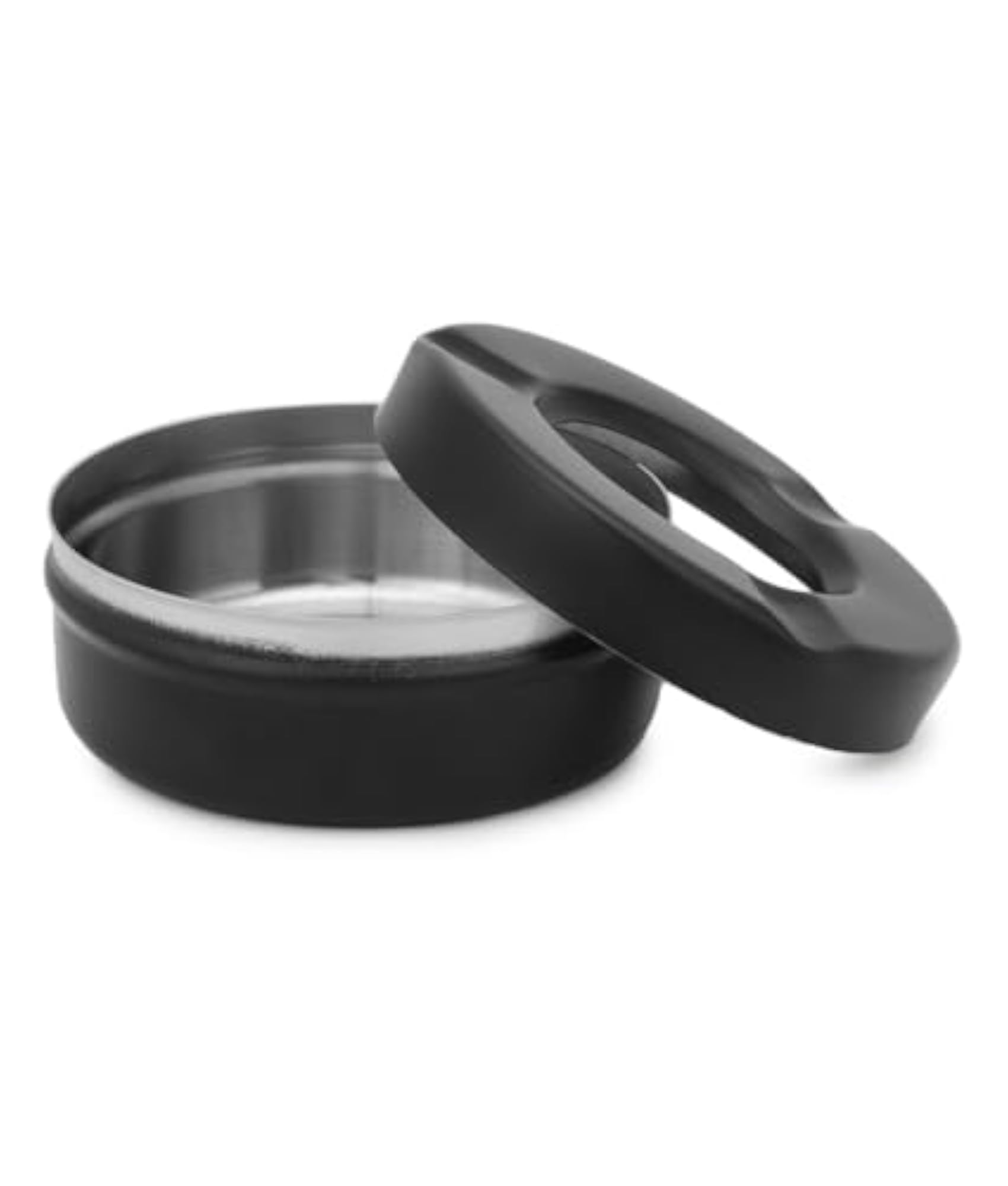 Premium Stainless Steel Black Ashtray with Lid, Set of 6
