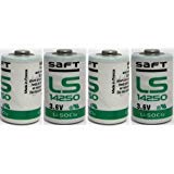 SAFT LS14250 LS 14250 1/2 AA 3.6v Li-SOCl2 Lithium Battery Made in France 4 Pack