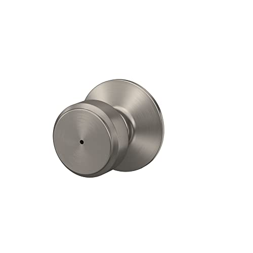 Image of SCHLAGE F40 BWE 619 Bowery Door Knob, Bed & Bath Privacy Lock, Satin Nickel (Pack of 4)