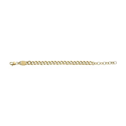 Image of Fossil Men's Plated Stainless Steel Engravable Personalized Gift ID, Chain or Cuff Bracelet for Men