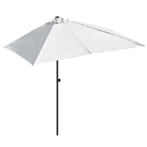 WATAOW Sombrilla De Exterior Semirrectangular con Altura Regulable Parasol para Jardín, Balcón, Terraza, Cafetería(White,250cm x 130cm)