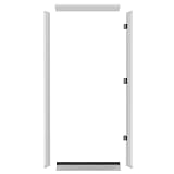 ARKHJEM Door Jamb Frame Kit with Threshold, DIY Exterior White Door Frame Kit, Pine Wood, Primed, Pre-Installed Hinges & Weather Stripping, 84.02' x 4.57' x 1.18' (Right Handed)