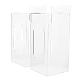 LIGIGWASH 2 Piezas Organizador Acrílico Montaje Pared Sin Taladro Dispensador de Guantes con Doble Compartimento para Almacenaje Versátil Cocina y Oficina