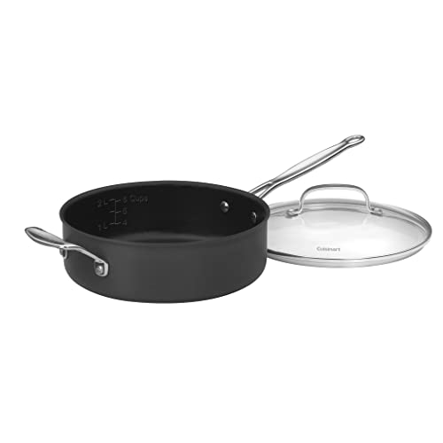 Cuisinart 633-24H Chef's Classic Nonstick Hard-Anodized 3-1/2-Quart Saute Pan With Helper Handle And Lid , Black #TOP3