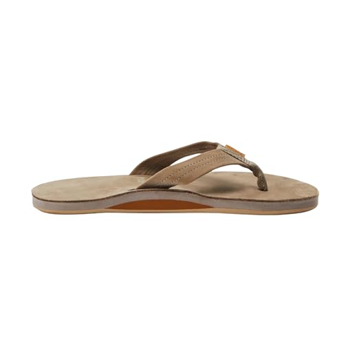 Image of Hari Mari- Fields- Men's Nubuck Leather Flip Flops with Colorful Outsole- No Break Ins, Firm Arch Support, Soft Squeeze Eva Midsole and Beveled Edge to Reduce Tripping