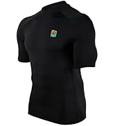 HUGE SPORTS Herren Kurzarm Sportshirt Sommer Rashguard Shirt Schnelltrocknend Leicht für Surfen S...