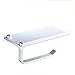 liuwei Porte-Papier hygiénique Auto-adhésif, Support de Rouleau de Cuisine sous Le Meuble, Support de téléphone Mural pour Salle de Bain, étagère pour étagère à Serviettes,Silver White