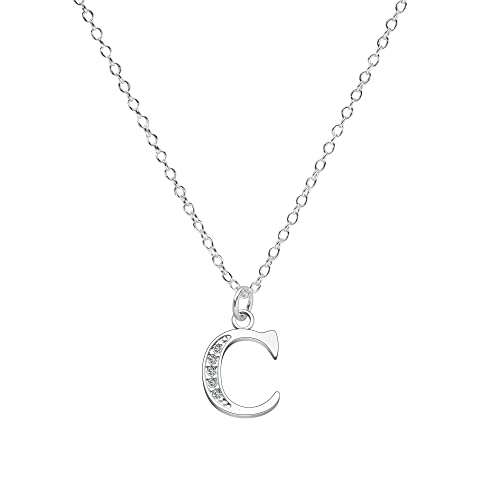 Kraven S925 Silver Initial Necklace Charm Choker, Dainty Cubic Zirconia Letter Dainty Necklaces Jewelry Birthday Gifts for Women Girls