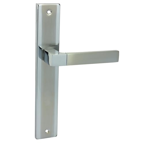 domino Poignée de porte aveugle | Garniture de plaque longue | Poignée de porte pour porte de chambre, porte de bureau, porte de cave et porte intérieure | En forme de L | Ferrures de porte en