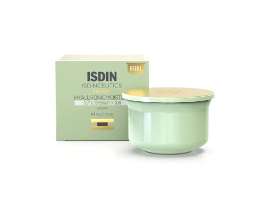 ISDIN ISDINCEUTICS Hyaluronic Moisture REFILL Oily and Combination Skin, Crema Facial Hidratante de Textura Ligera con Ácido Hialurónico, Envase REFILL
