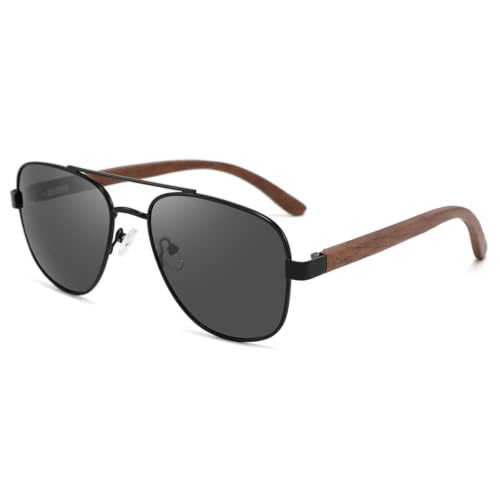 Lunettes polarisées hommes en bois pour stopper l'éblouissement UV400