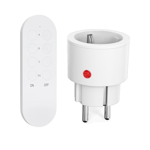 SURNICE Steckdosen mit Fernbedienung, 10A/2300W Funksteckdosen mit Fern bedienung, 40m lange Reichweite, Kompakt Steckdose innen, für Innen Weihnachtsschmuck und Haushaltsgeräte
